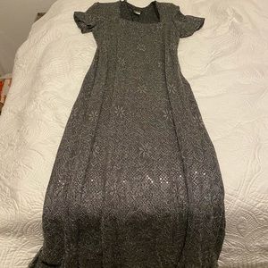 Women’s Silver Shiny Long Formal Slip Dress